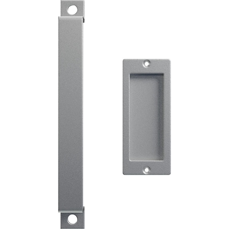 Ekena Millwork 11" Pull Handle & 6" Flush Pull for 2 1/4" Doors, Silver Metallic GB6001PP5116SM